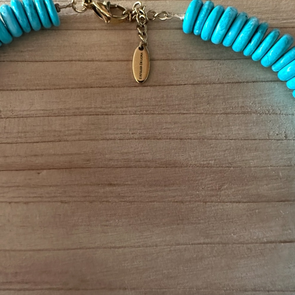 L’ atelier De Liora Polki Diamond Turquoise Necklace - Picture 5 of 13